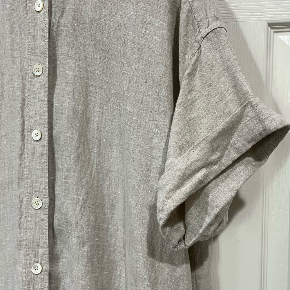 J. Crew Women's Capitaine Linen Shirtdress Beige Size XL - Picture 6 of 10